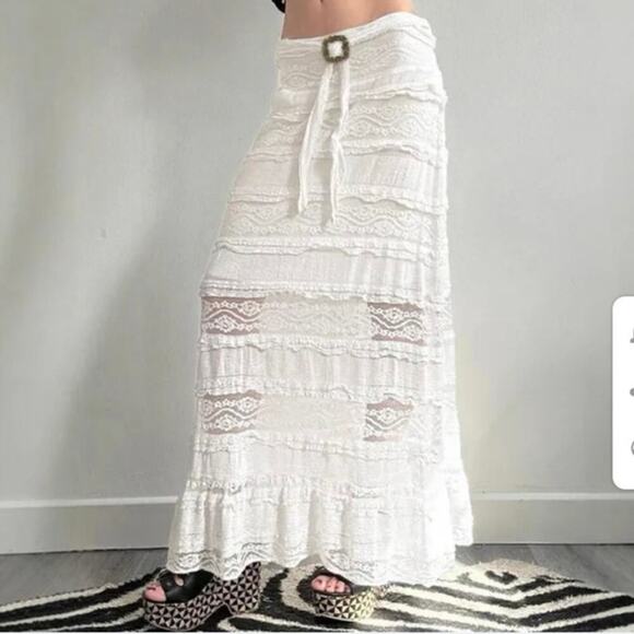 Blanc du Nil Dresses & Skirts - Y2k  blanc du nil white maxi lace skirt